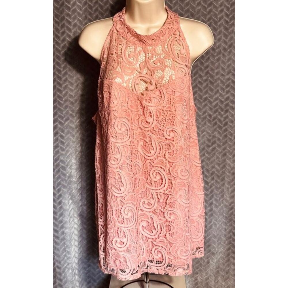 Ashley Stewart Woman Sleeveless Lace Top Size 22/24 Coastal Resort Romantic